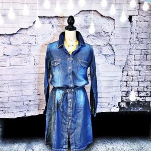 Abercrombie & Fitch Denim Button Down Shirt Dress